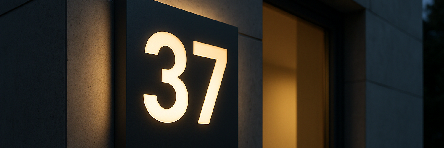 Podświetlane numery na dom - stal nierdzewna