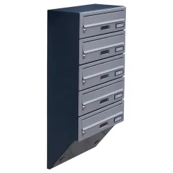 Skrzynka lokatorska na listy RAL z frontem INOX - model PL.us